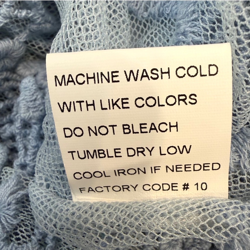 Lace Trim Sheer Tunic Top in Dusty Blue - Fits Like 1X!!! - Picture 10 of 11
